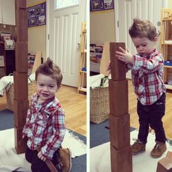 Westlake Montessori School - My son using the Montessori materials