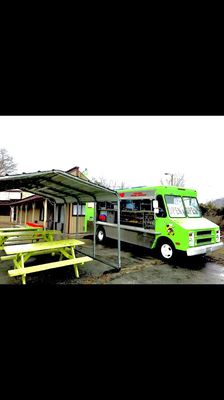 Photo of Pablos Tacos - Oroville, WA, US. a green food truck