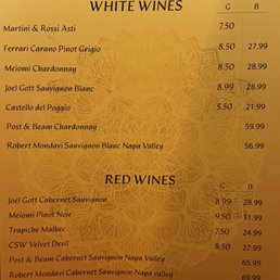 Wine Menu Wine Menu
