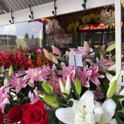 Solano Flower Shop - Front of Shop Display of fresh lillies.