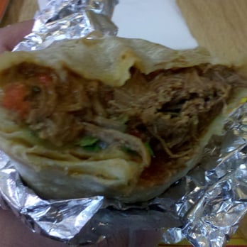 Taco Grill - 021012:  All Meat Burrito w/shredded beef, onion, cilantro, and guac sauce... - Mexican Near Me - Glendora, California