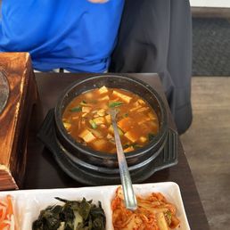 Soy bean soup with seafood Soy bean soup with seafood