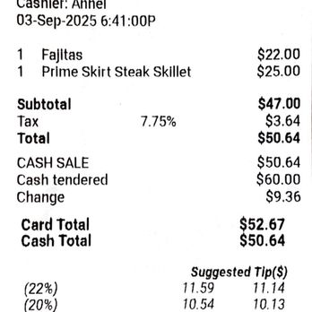 Xclusive Mexican Kitchen - Receipt showing surcharge - Seafood Near Me - Mission Viejo, California Xclusive Mexican Kitchen - Receipt showing surcharge - Seafood Near Me - Mission Viejo, California