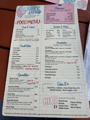 Menu photo 7 Crabby Joe's Deck & Grill Daytona Beach, FL