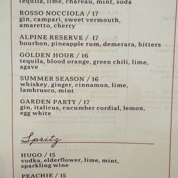 Colletta - COCKTAIL MENU - Italian Near Me - Avon, Colorado Colletta - COCKTAIL MENU - Italian Near Me - Avon, Colorado