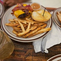 Marsh Landing Restaurant - Juicy well seasoned bacon burger