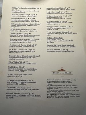 Menu photo 1 Belly Of The Beast Spring, TX