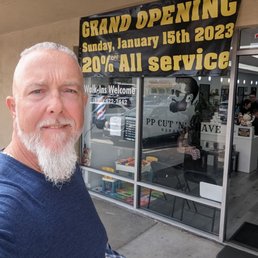 Exterior outside entrance of PP Cut 'N' Shave Barber Shop - Poway, California Exterior outside entrance of PP Cut 'N' Shave Barber Shop - Poway, California