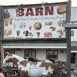 The Barn - Sign of ice cream place.