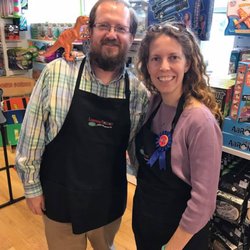 Learning Express Toys - Store owners, Patrick and Joanna Holland.