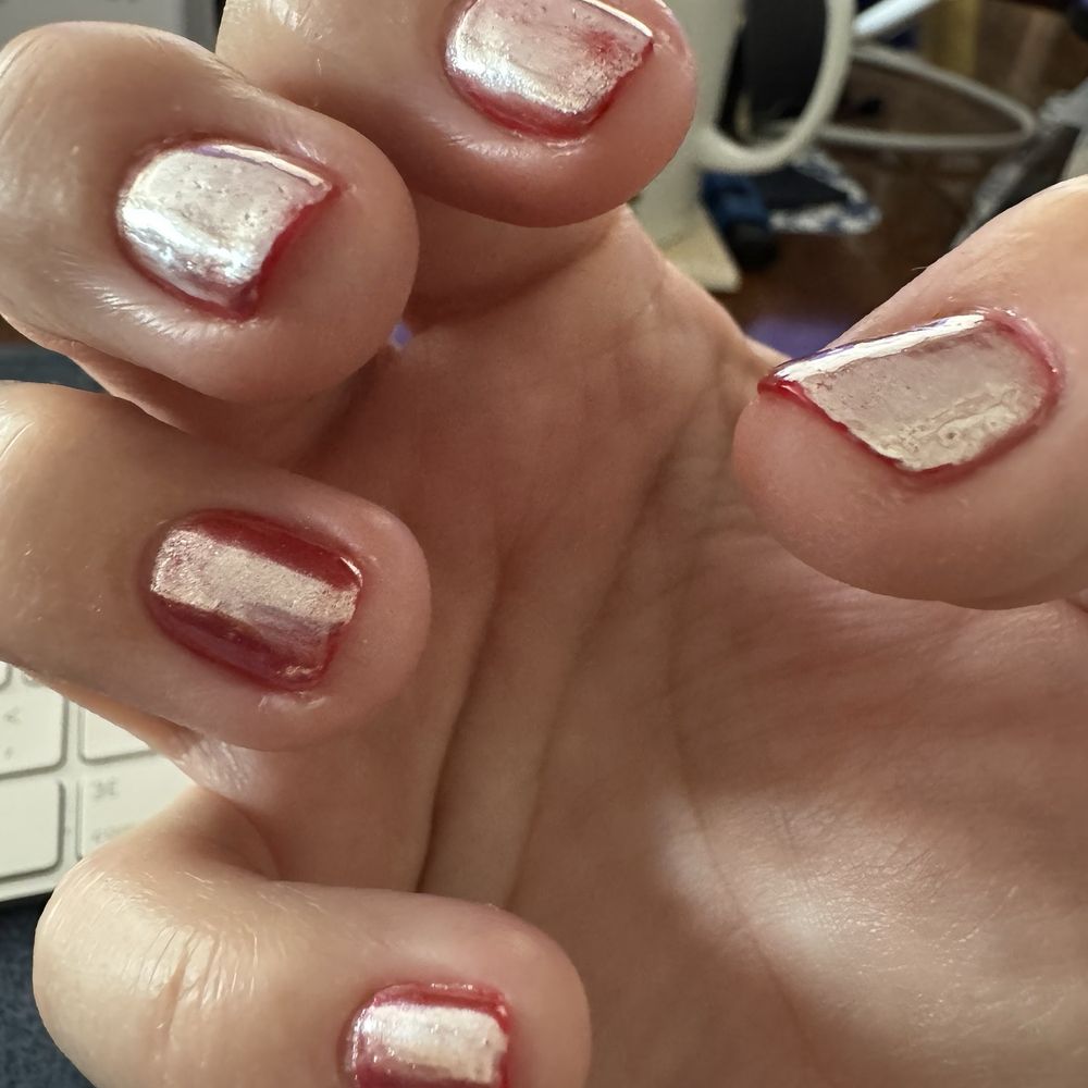 Nail D'lux - Had this gel manicure 3 days ago and the chrome is wearing away on edges and tips looking chipped and unsightly. - Nail Salons Near Me - Minneapolis, Minnesota Nail D'lux - Had this gel manicure 3 days ago and the chrome is wearing away on edges and tips looking chipped and unsightly. - Nail Salons Near Me - Minneapolis, Minnesota