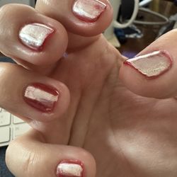 Nail D'lux - Had this gel manicure 3 days ago and the chrome is wearing away on edges and tips looking chipped and unsightly.