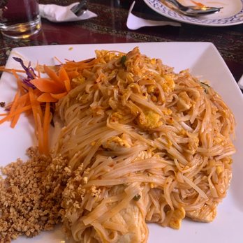 Siam House - Pad Thai with Chicken (spicy level 3) - Thai Near Me - Bloomington, Indiana Siam House - Pad Thai with Chicken (spicy level 3) - Thai Near Me - Bloomington, Indiana