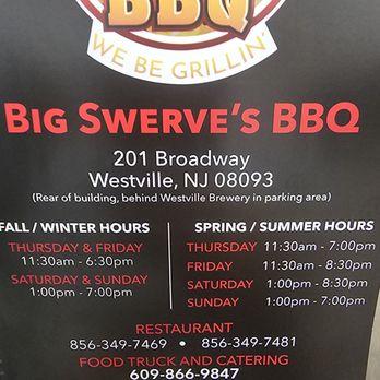 Big Swerve’s BBQ - Menu hours - Barbeque Near Me - Westville, New Jersey