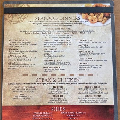 Menu photo 2 Roy's Restaurant Steinhatchee, FL Menu photo 2 Roy's Restaurant Steinhatchee, FL