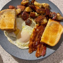 Cirelli's Jam 'n' Eggs - 2 eggs, bacon, home fries, toast