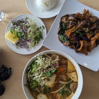Happy Veggie - Redondo Beach, CA | Order Food Online | Clorder - Spicy noodle soup (4/5) and eggplant/tofu (4.5/5) - Vegetarian Near Me - Redondo Beach, California Happy Veggie - Redondo Beach, CA | Order Food Online | Clorder - Spicy noodle soup (4/5) and eggplant/tofu (4.5/5) - Vegetarian Near Me - Redondo Beach, California