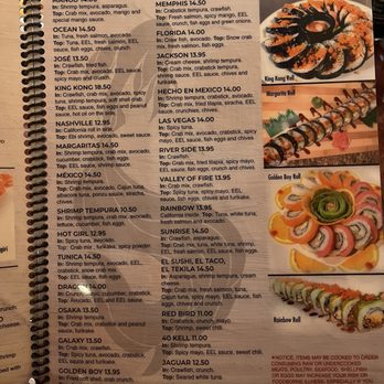 Sake vs Tekila - Menu - Japanese Near Me - Memphis, Tennessee