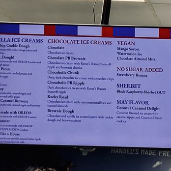 Handel's Ice Cream - 05.13.26  Vanilla / Chocolate/ Vegan ice creams - Ice Cream & Frozen Yogurt Near Me - Roseville, California