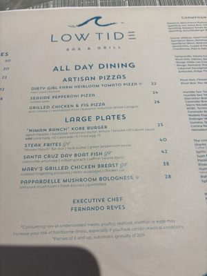 Menu photo 8 Low Tide Bar And Grill Santa Cruz, CA Menu photo 8 Low Tide Bar And Grill Santa Cruz, CA