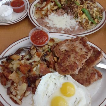 Joanne's Cafe - Pork Chops and eggs and Machaca for me.  Yummy - American Near Me - Ontario, California