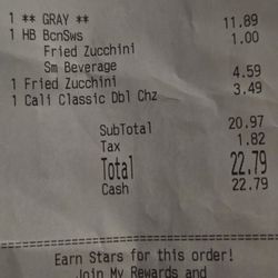 Carl's Jr - Proof they charged me for a meal but gave me NO DRINK