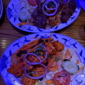 Ariana Afghan Kebab Restaurant - kebab combination ii (top) and kabuli palow with chicken kebab special (bottom) - Afghan Near Me - New York, New York