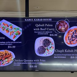 Kabul Kabab House - Menu