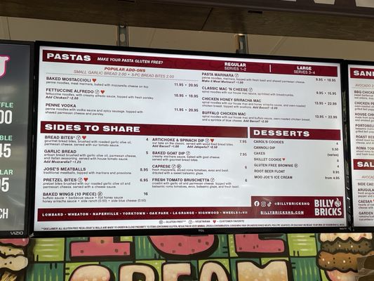 Menu photo 1 Billy Bricks - Naperville Naperville, IL