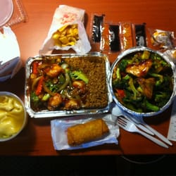 Szechuan shrimp on left & home style bean curd
