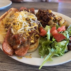 Frangipani Estate Winery - The best chili cheese dog! Special menu offering during the holidays!