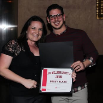 Meador Staffing - 2014 Wellness Award Winnder, Becky Blake, with Wellness Director, Ryan Meador - Employment Agencies Near Me - Pasadena, Texas Meador Staffing - 2014 Wellness Award Winnder, Becky Blake, with Wellness Director, Ryan Meador - Employment Agencies Near Me - Pasadena, Texas