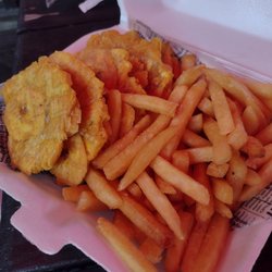 D'Campo Sport Bar and Grill - Deep fried plantains and french fries
