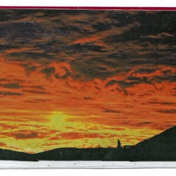 Bad Dürkheim - Abendrot über Kloster Limburg