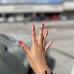 Secret Escape Nail Lounge - My finished product of Barbie neon pink (regular polish)!