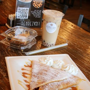 Rendezvous International Café - Apple Pie Crêpe, dessert selection, and Thai Boba Tea - Coffee & Tea Near Me - Abingdon, Virginia