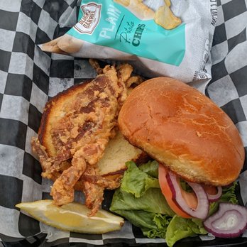 Matey's Restaurant - Soft Crab Sandwich with Chips - American Near Me - Michigan City, Indiana Matey's Restaurant - Soft Crab Sandwich with Chips - American Near Me - Michigan City, Indiana