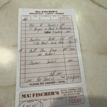 Ma Fischer's - Check out - American Near Me - Milwaukee, Wisconsin