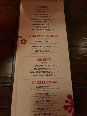 Menu photo 3 Su Casa Sushi Bar Las Vegas, NV