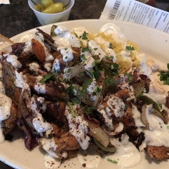 Old Mediterranean Kitchen - This is the chicken plate. The first one on the menu. AMAZING! $10 for a ton of food! - Greek Near Me - Bellevue, Washington Old Mediterranean Kitchen - This is the chicken plate. The first one on the menu. AMAZING! $10 for a ton of food! - Greek Near Me - Bellevue, Washington