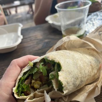 Fresh Bite Farm to Beach  - Gaucho with chicken as a wrap - Breakfast & Brunch Near Me - Hanalei, Hawaii