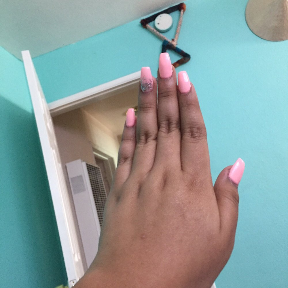 Beauty Nails & Spa - Pink, coffin shaped nails with glitter ombré- $28 - Nail Salons Near Me - South Gate, California Beauty Nails & Spa - Pink, coffin shaped nails with glitter ombré- $28 - Nail Salons Near Me - South Gate, California