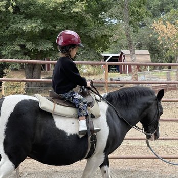 Frost Equestrian - My daughter riding Candy ( very calm and chill pony). - Horseback Riding Near Me - Granite Bay, California Frost Equestrian - My daughter riding Candy ( very calm and chill pony). - Horseback Riding Near Me - Granite Bay, California