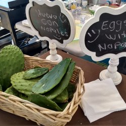 Spaces Of Opportunity - Nopales at one of the tables at the farmers market