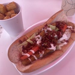 L.P.'s Pierogies Wings and Things - Ranchero Sandwich w/ Tots