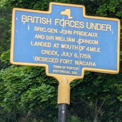 British Forces Landed at Mouth of 4 Mile Creek - British Forces Landed at Mouth of 4 Mile Creek Marker, Youngstown