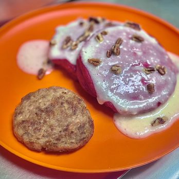 Debbie's - Red Velvet Pancakes & Sausage Patty - Hot Dogs Near Me - Columbia, Mississippi