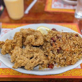 La Dinastia - a plate of rice and meat - Asian Fusion Near Me - New York, New York La Dinastia - a plate of rice and meat - Asian Fusion Near Me - New York, New York