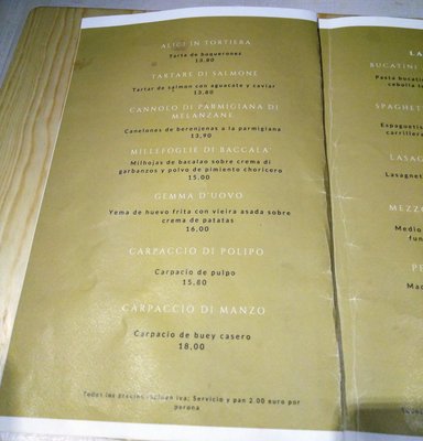 Menu photo 5 Più Trentanove Madrid, M