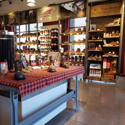 Inside the shoe store.